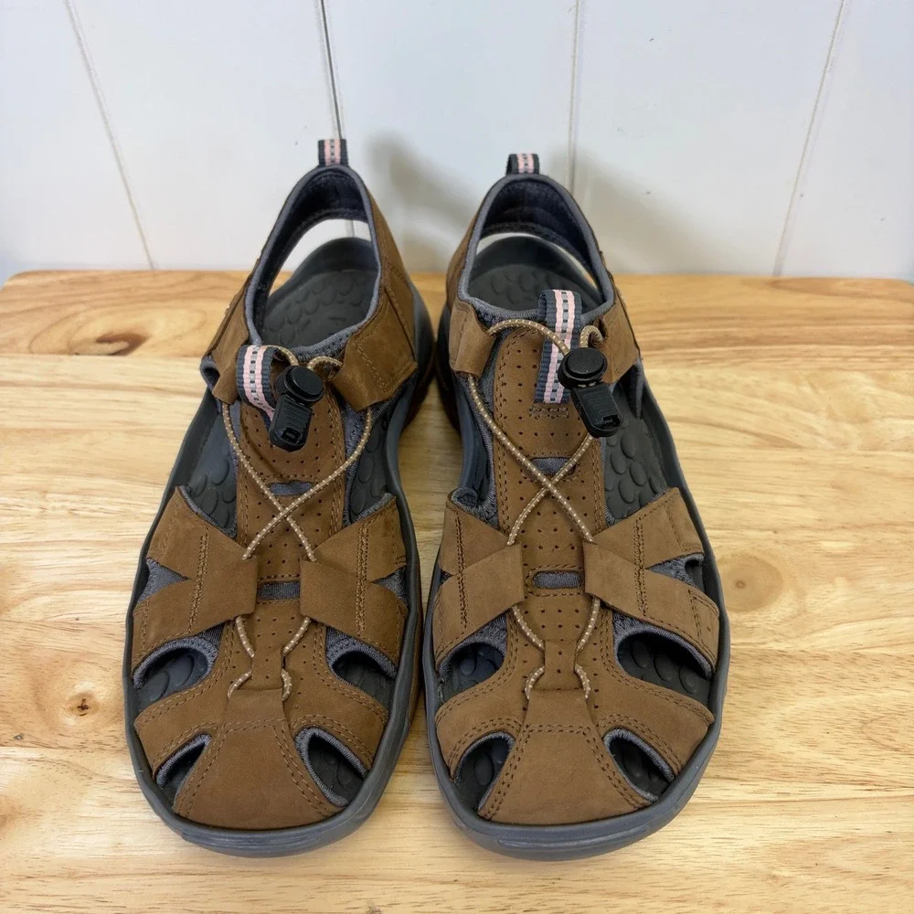 Privo by Clarks Fisherman Leather Bungee Sandals Women Size 10M Sporty Gorpcore